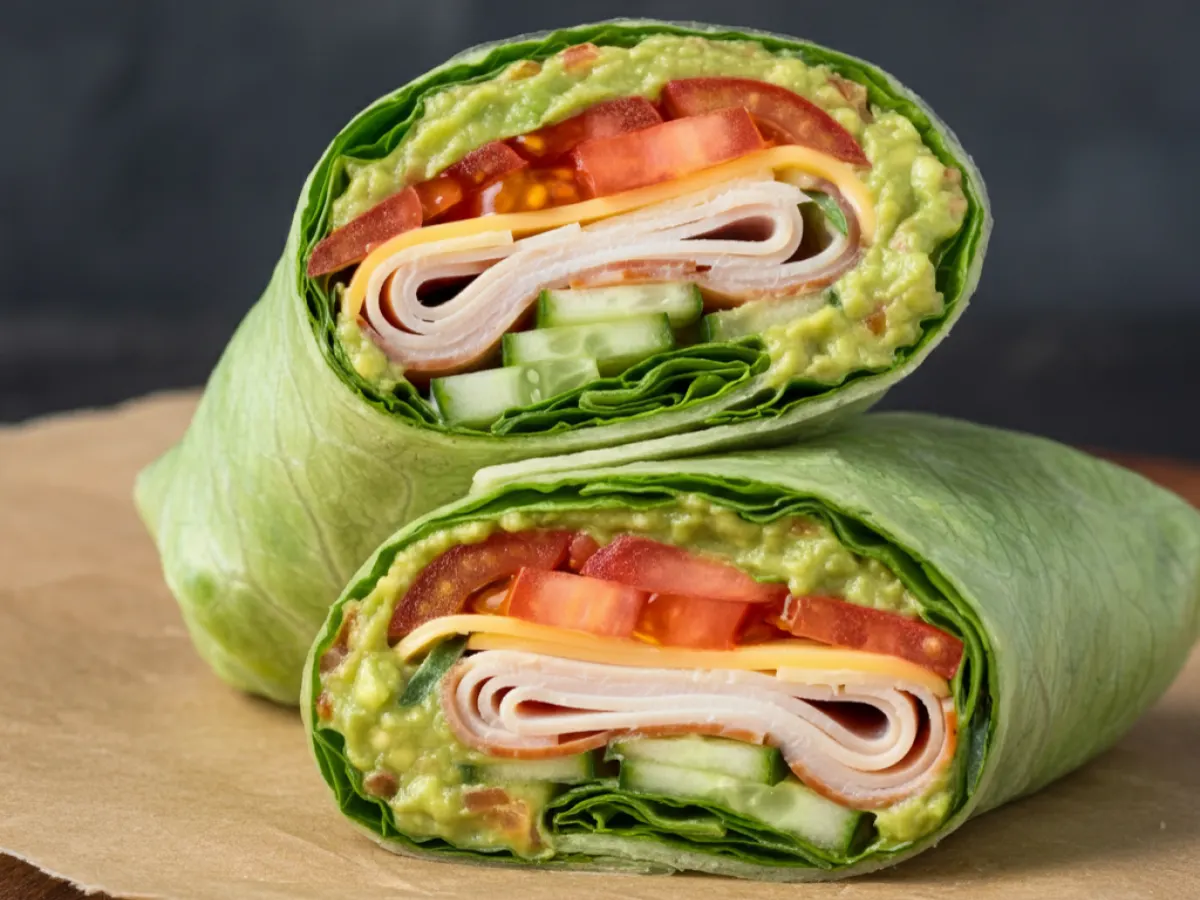 Lettuce Wrapped Beach Club and BBQ Jimmy Chips Lettuce Wrapped Beach Club and BBQ Jimmy Chips