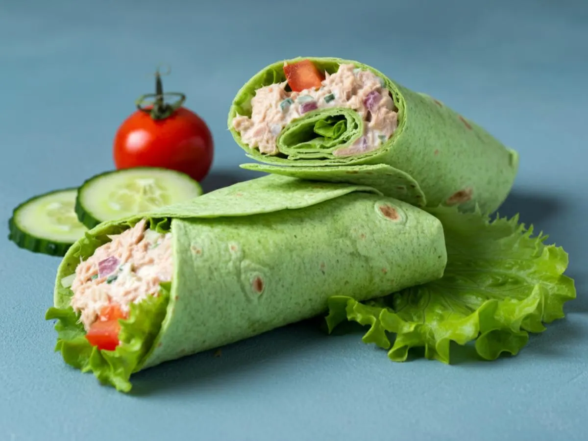 Lettuce Wrapped Totally Tuna and BBQ Jimmy Chips Lettuce Wrapped Totally Tuna and BBQ Jimmy Chips