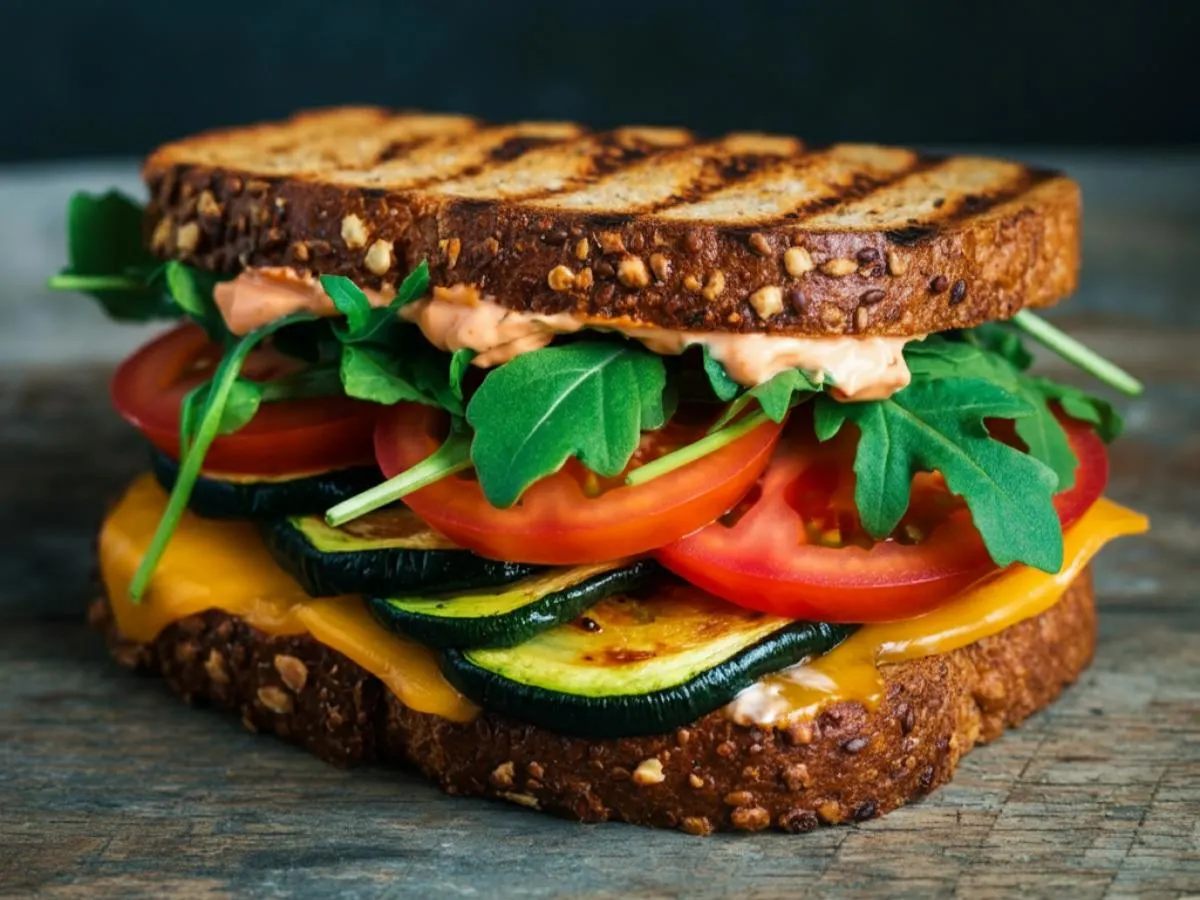 Gluten-Free Individual Vegetarian Grilled Vegetable Sandwich (No Mayo)