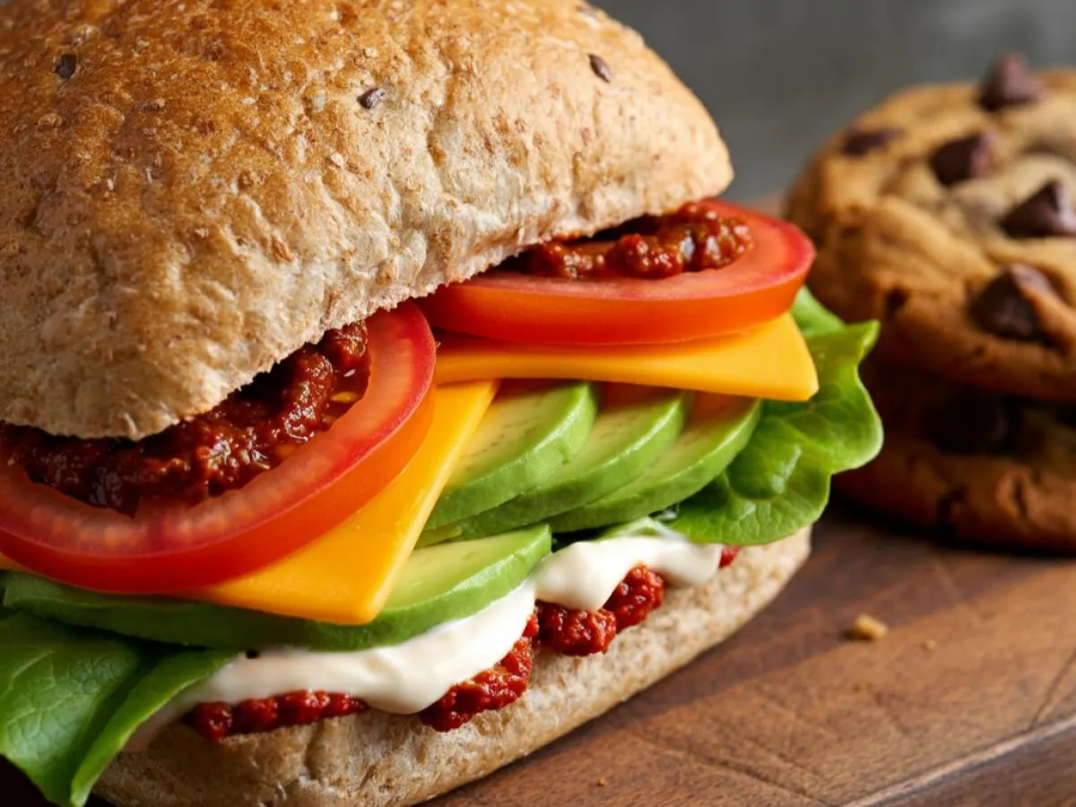Reading Rainbow Sandwich with Whole Wheat Roll With Chocolate Chip Cookie Reading Rainbow Sandwich with Whole Wheat Roll With Chocolate Chip Cookie
