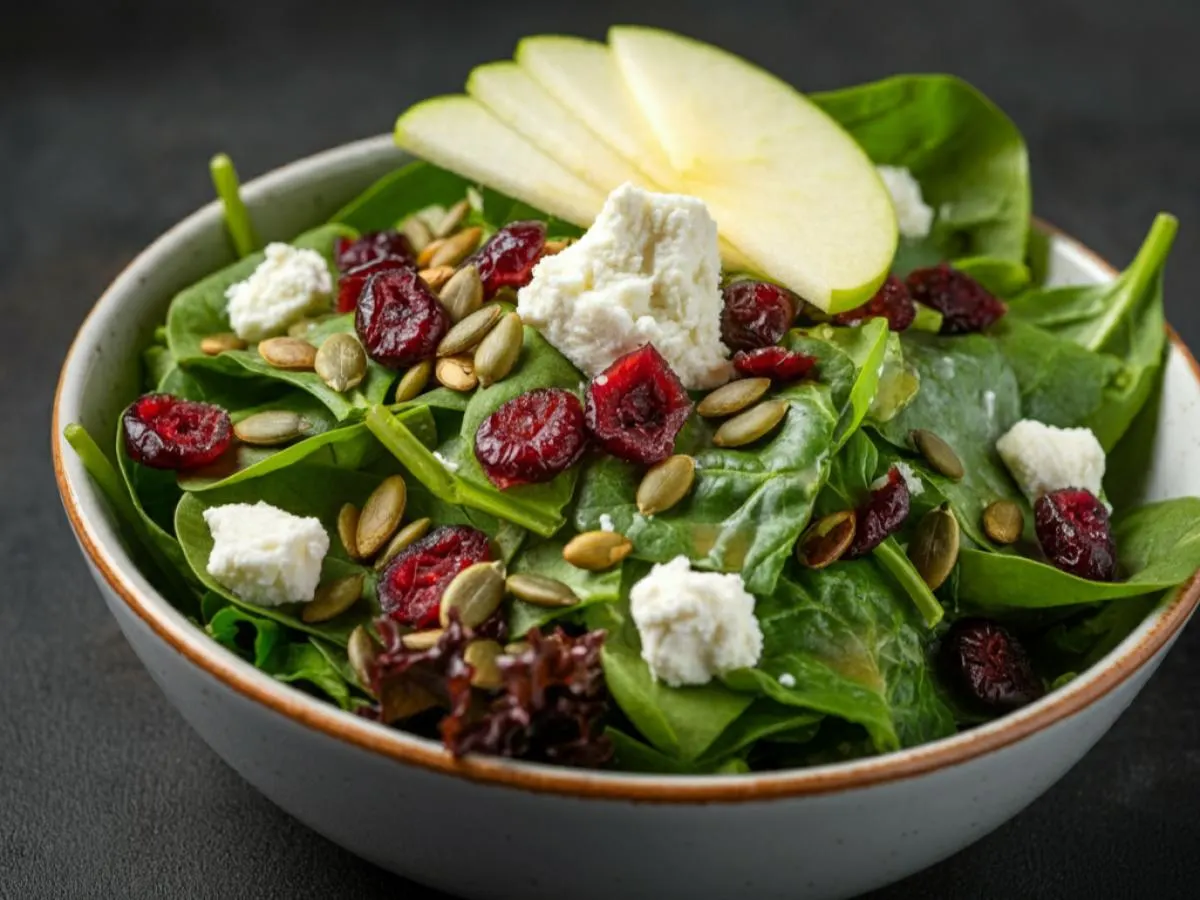 Green Salad with Goat Cheese and White Balsamic Vinaigrette Green Salad with Goat Cheese and White Balsamic Vinaigrette