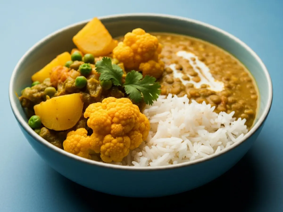 Daal Makhani and Aloo Mottor Gobi with Rice Daal Makhani and Aloo Mottor Gobi with Rice