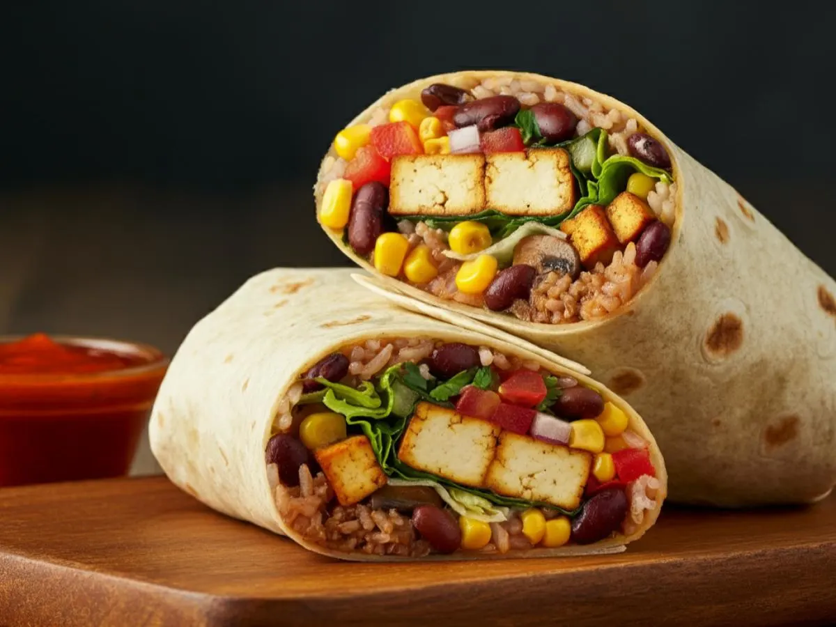 Vegan Brazilian Tofu Burrito with Pinto Beans Vegan Brazilian Tofu Burrito with Pinto Beans