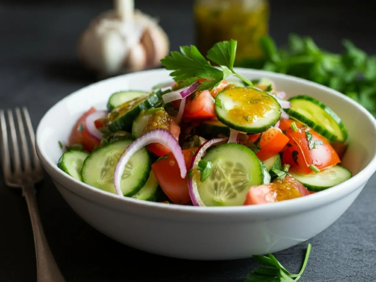 Cucumber, Onion & Tomato Salad Cucumber, Onion & Tomato Salad