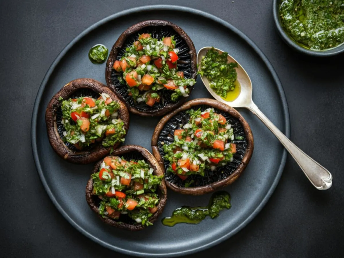 Grilled Portobello with Italian Salsa Verde Grilled Portobello with Italian Salsa Verde