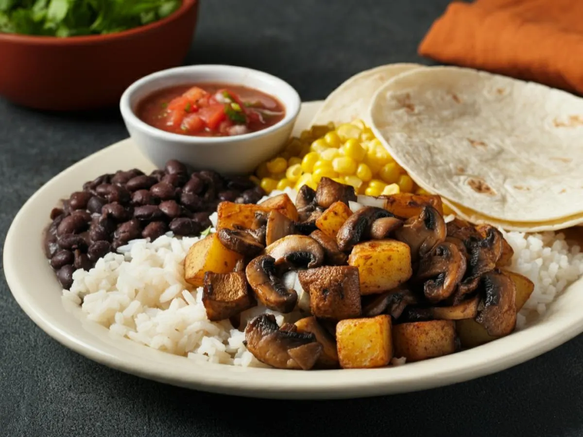 Portobello & Potato Taco Plate