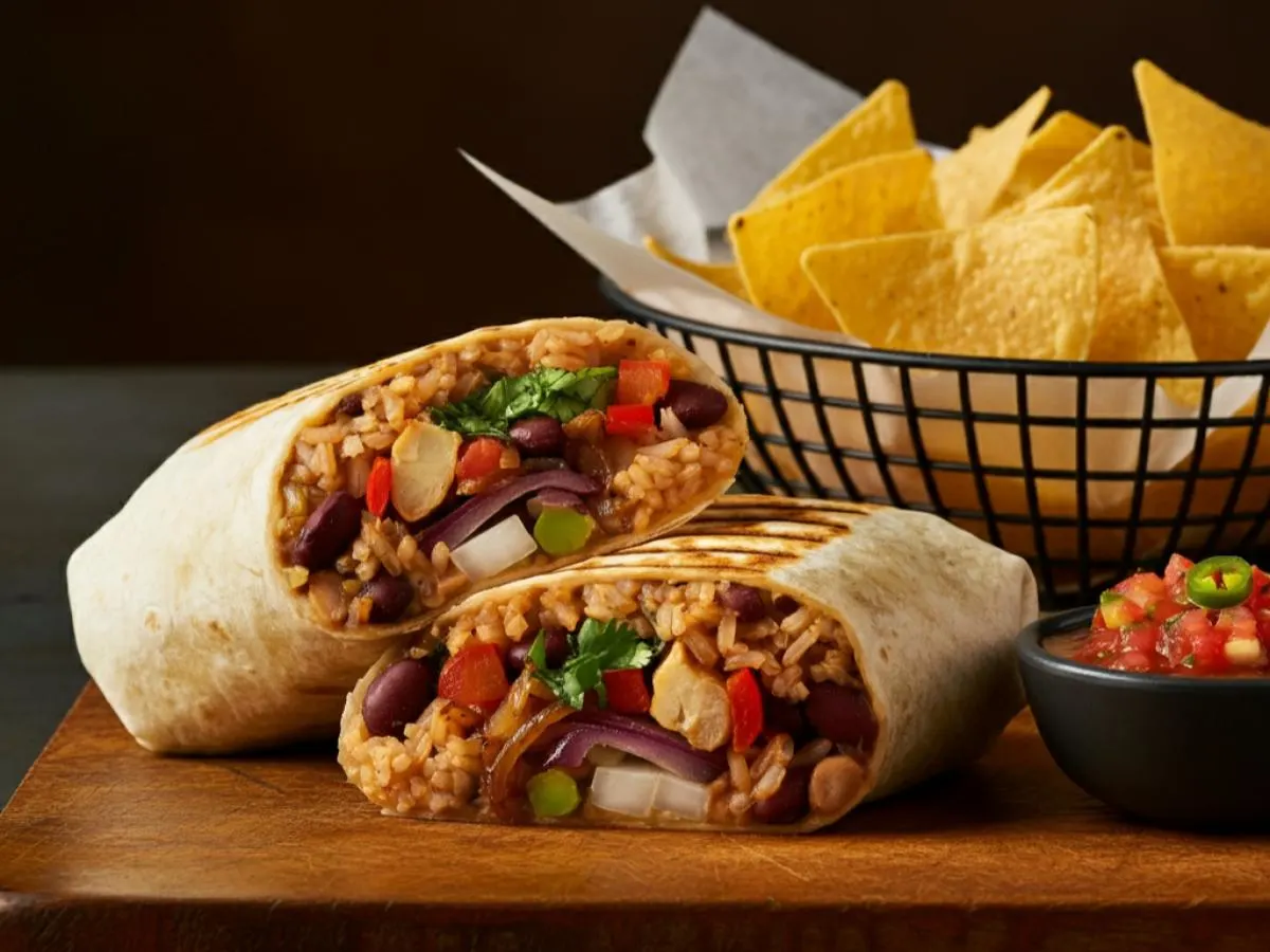 Grilled Veggies Burrito with Chips & Salsa