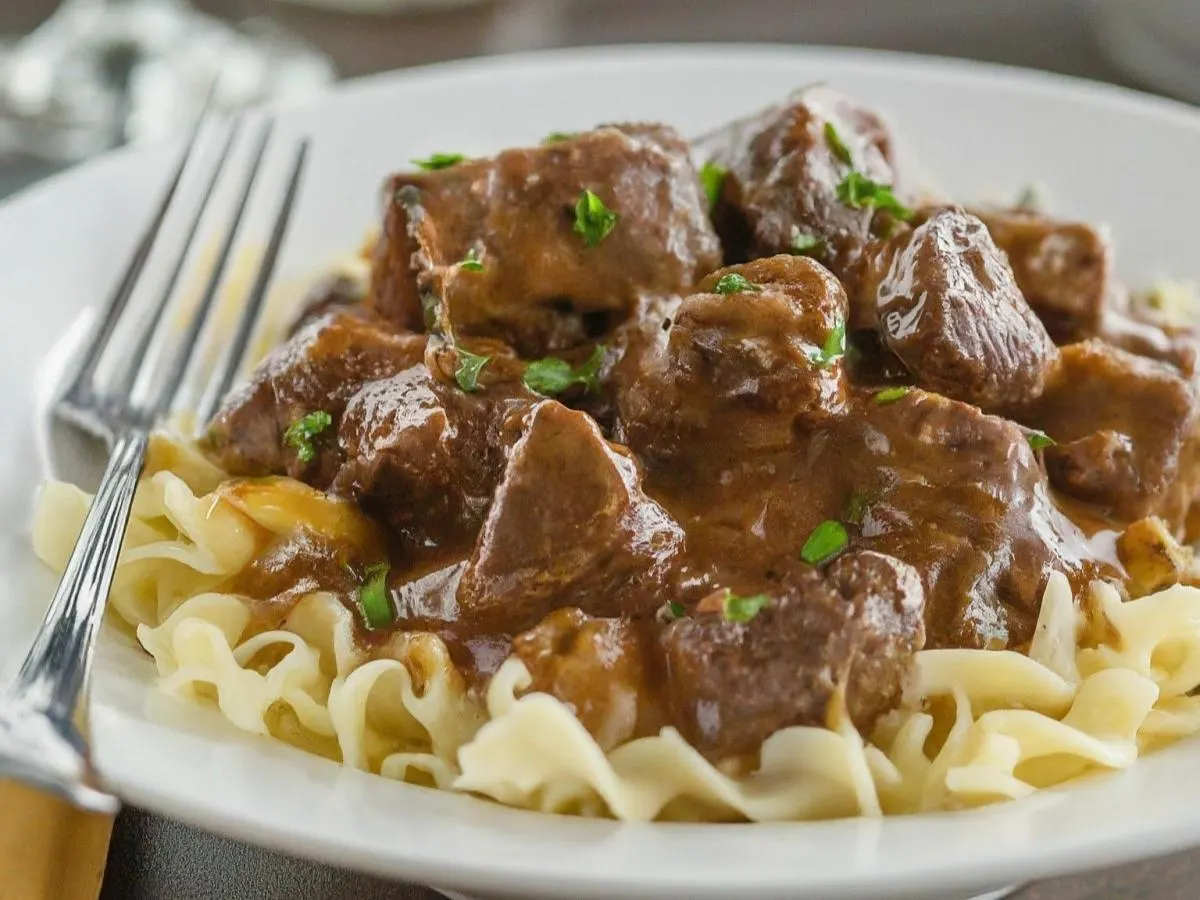 Beef Tips and Egg Noodles