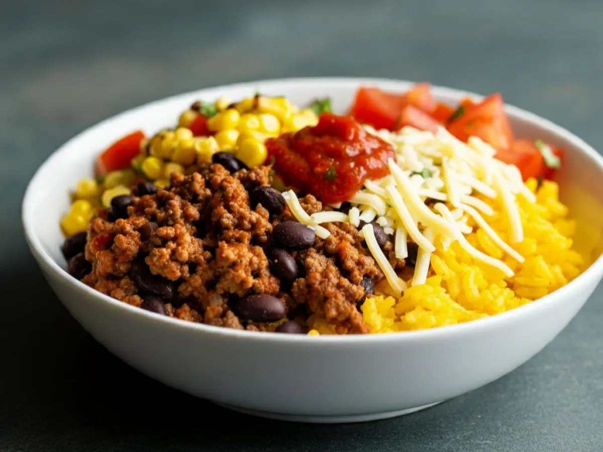 Ground Beef & Diablo Salsa Rice Bowl