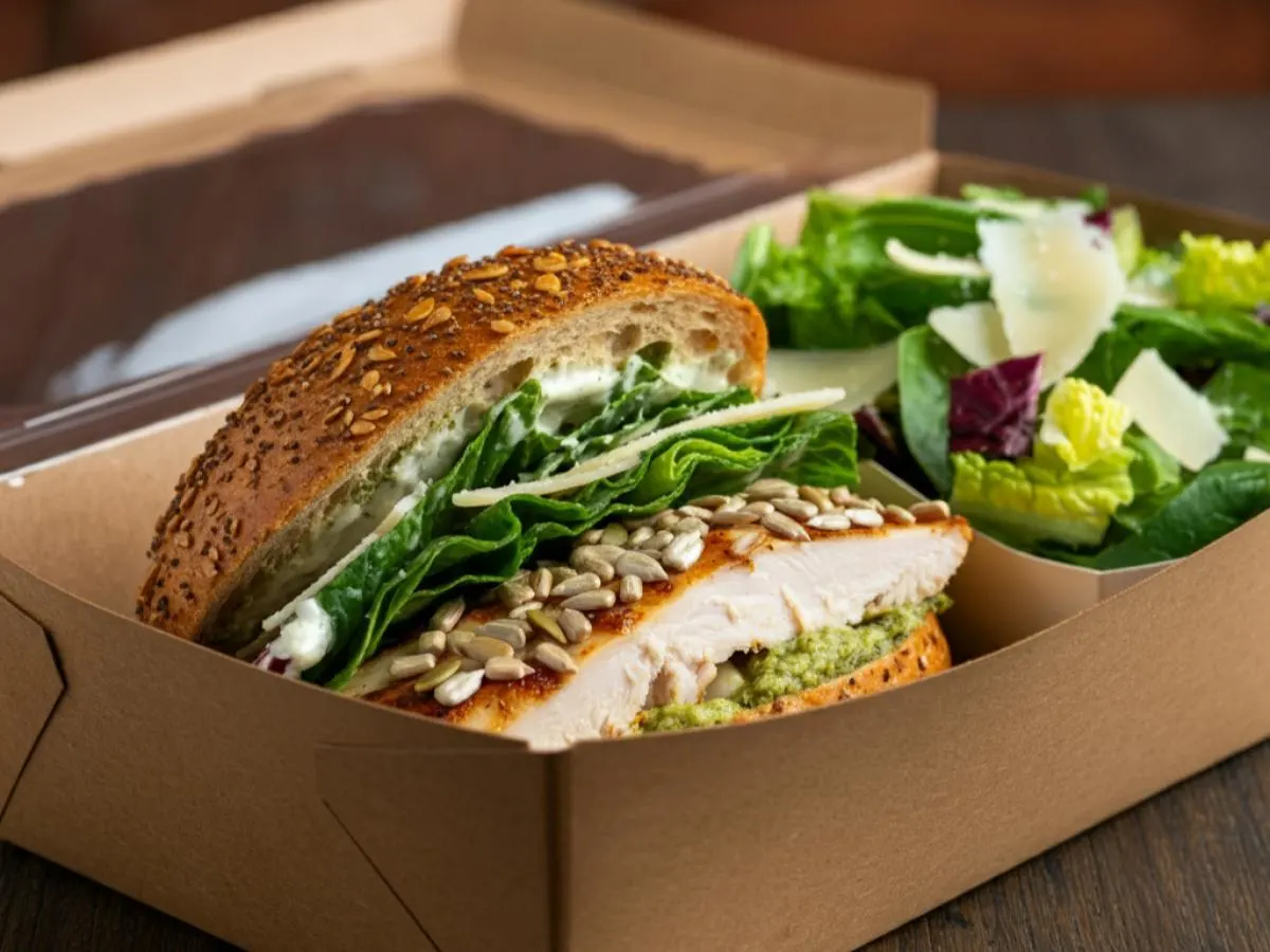 Chicken Caesar Sandwich and Salad Boxed Meal [Small]