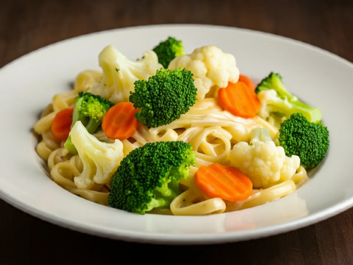 Gluten Free Rotini Alfredo with Vegetables