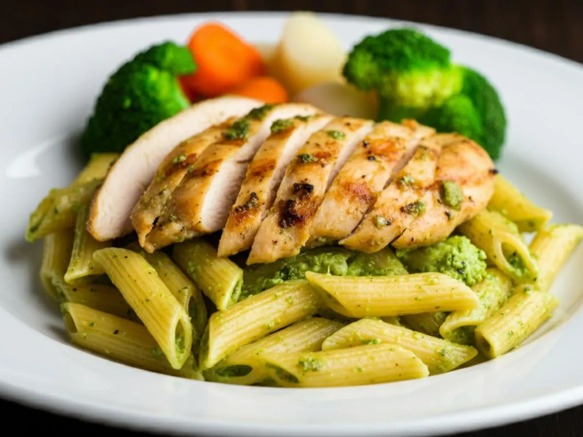 Gluten Free Rotini Pesto with Chicken