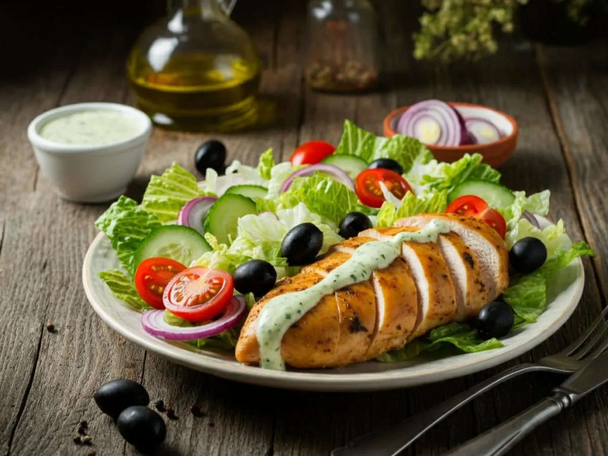 Gluten-Free Grilled Chicken Entree Salad (No Pita)