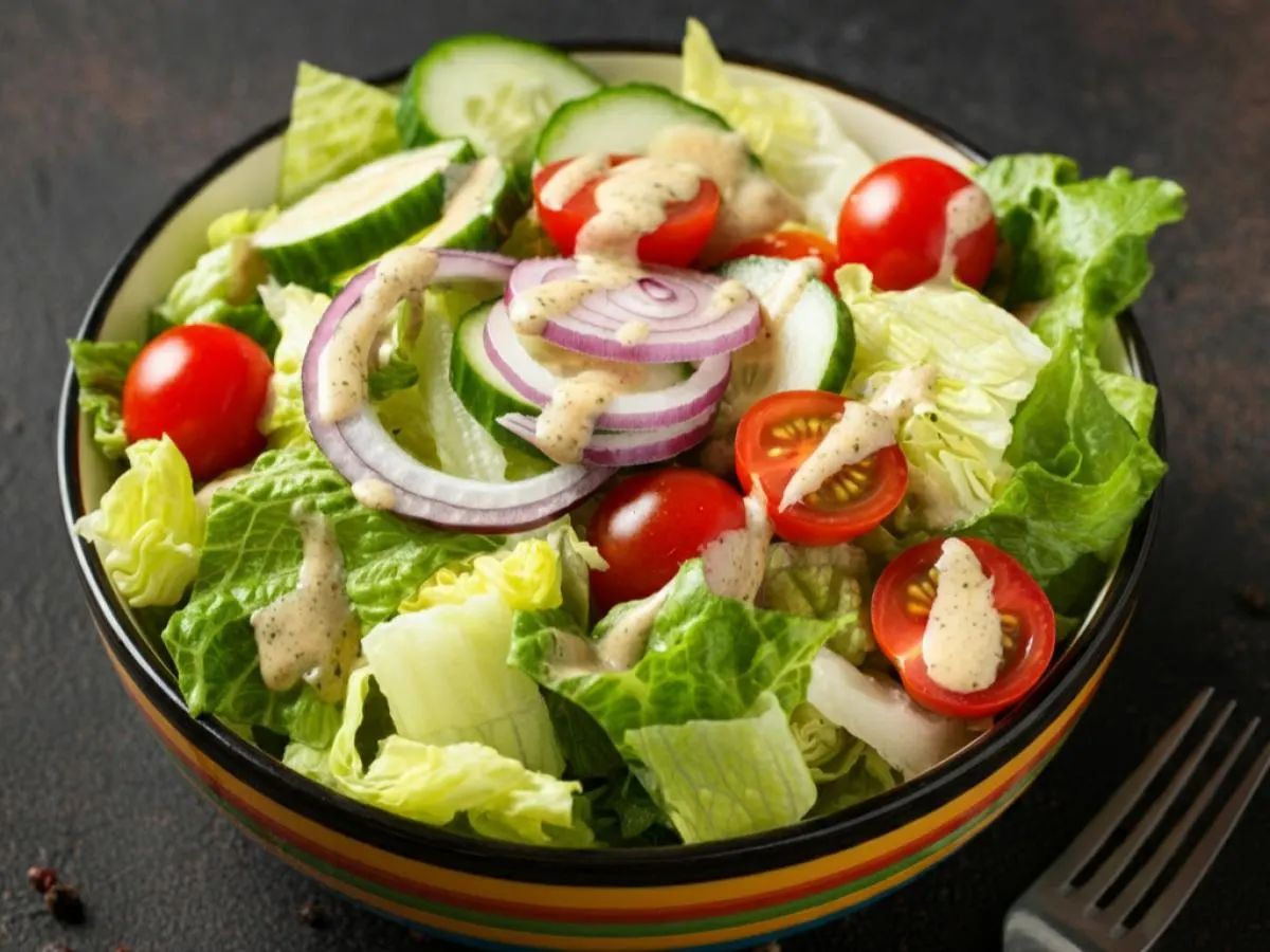 Green Side Salad with Mediterranean Dressing