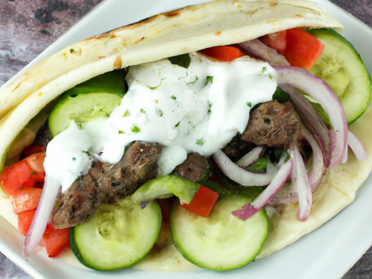 Lamb and Beef Gyro Wrap with Mediterranean Salad Combo Lamb and Beef Gyro Wrap with Mediterranean Salad Combo