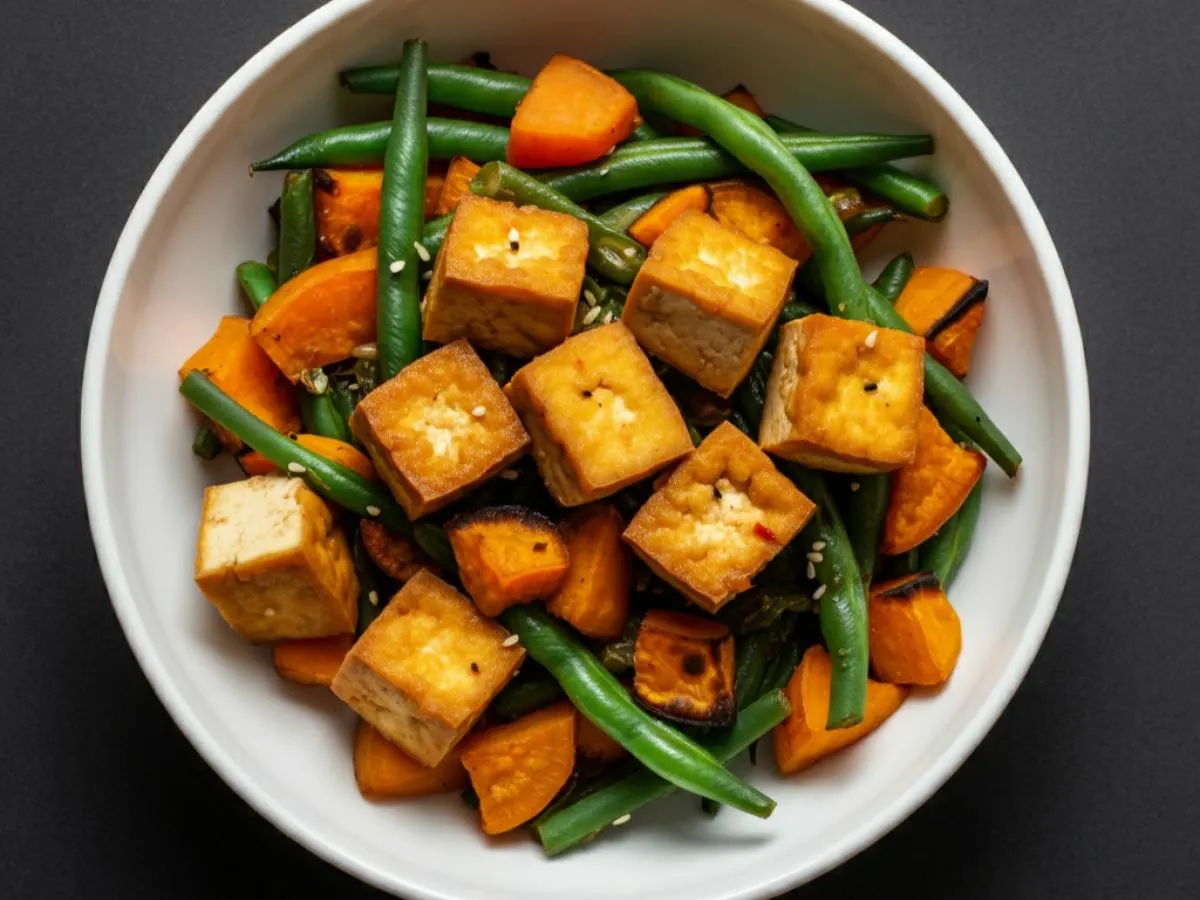 [FLEXPORT] Tofu with Roasted Sweet Potatoes and Green Beans
