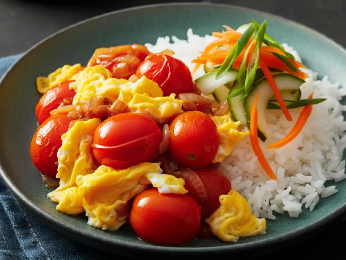 Stir Fried Egg With Tomato and Rice Stir Fried Egg With Tomato and Rice