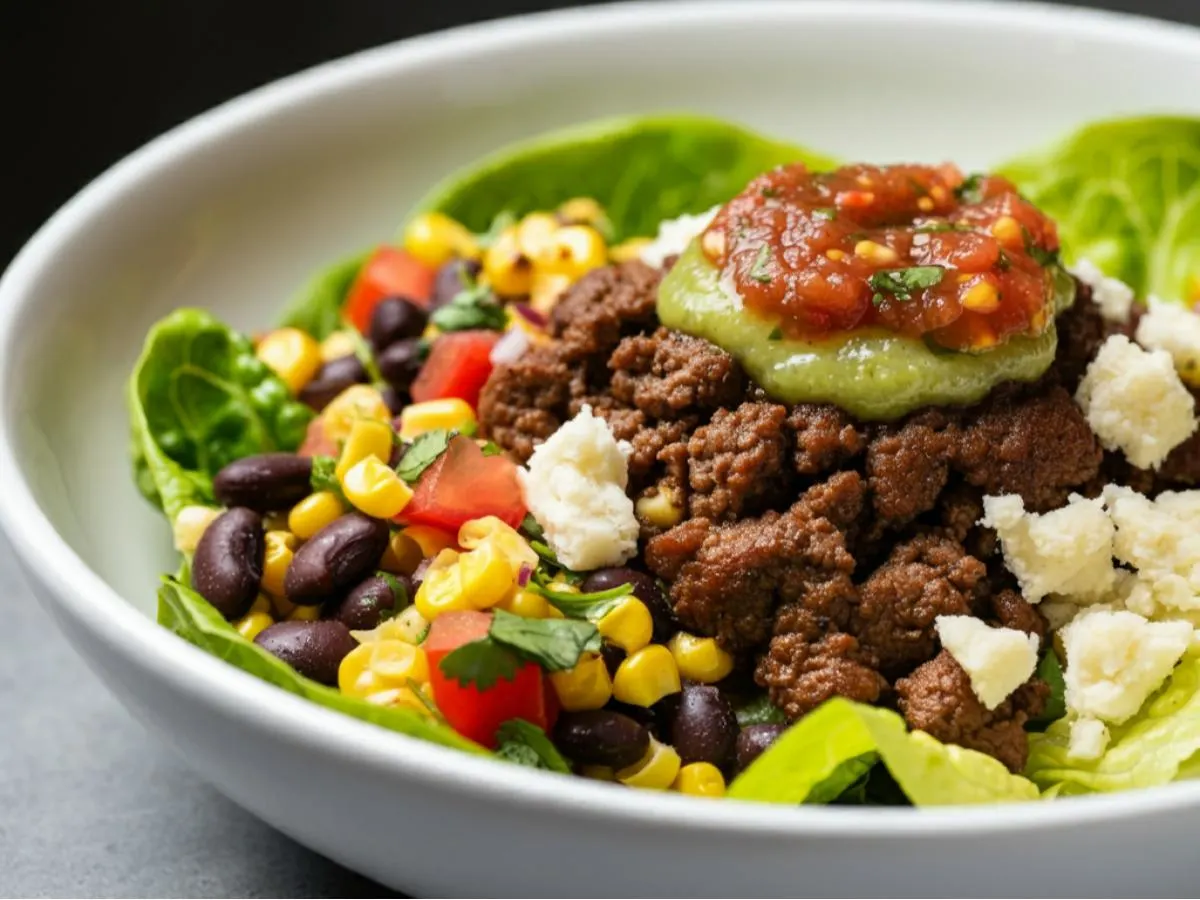 Impossible Ground Beef & Salsa Verde Salad Bowl