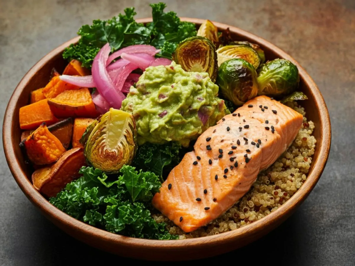 Roasted Veg Bowl with Salmon Roasted Veg Bowl with Salmon
