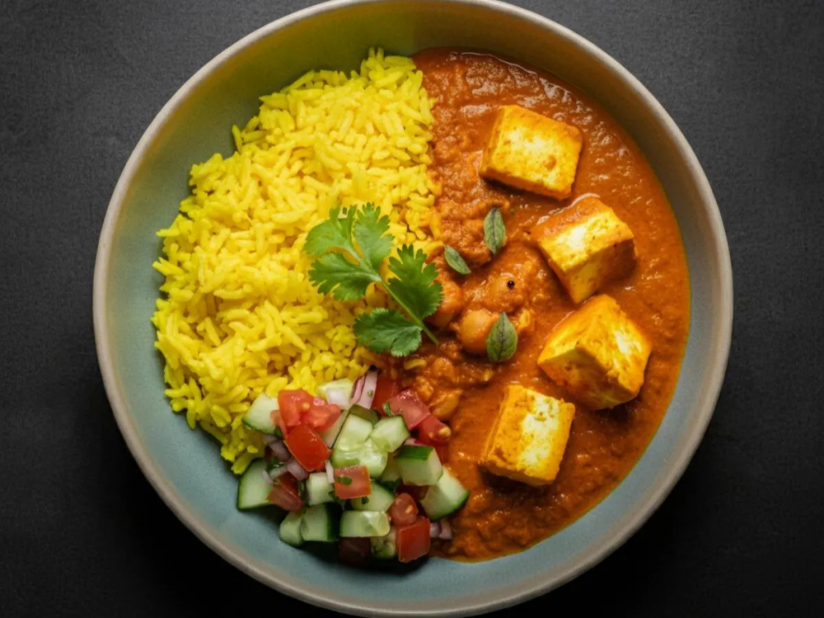 Ghee Makhani Butter Paneer Bowl with Chana Masala Ghee Makhani Butter Paneer Bowl with Chana Masala