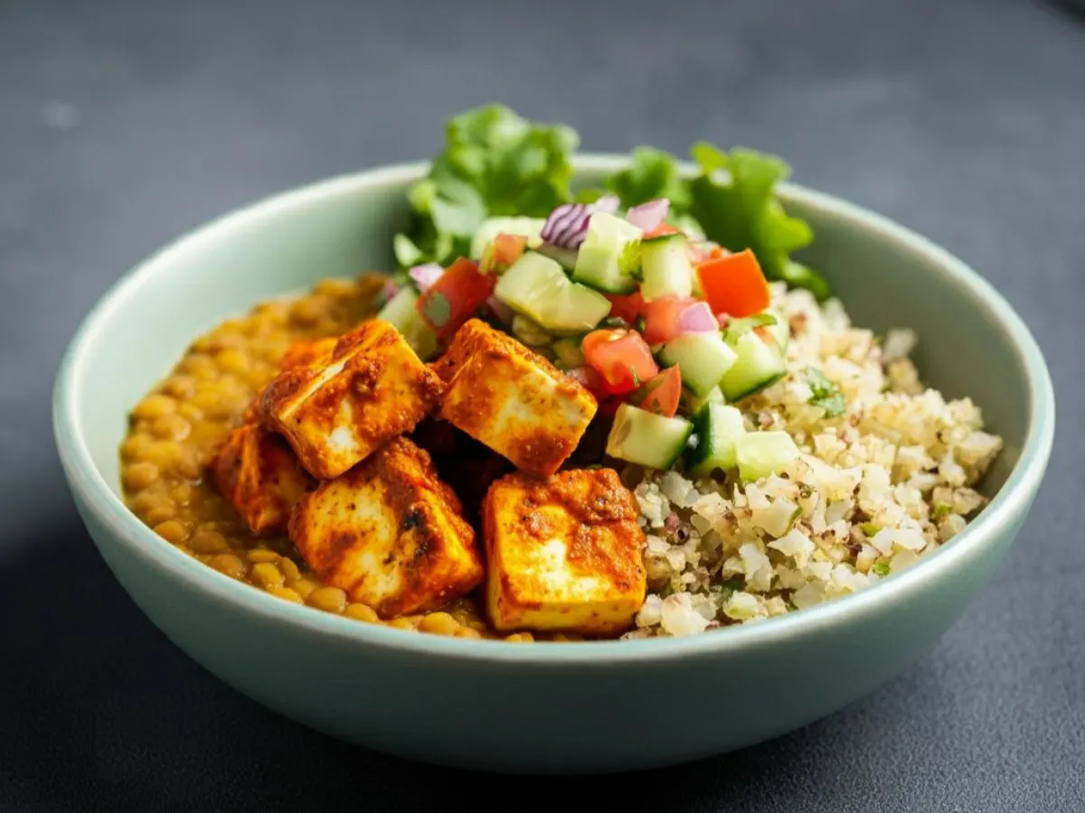 Paneer Tikka Masala Bowl with Daal and Riced Cauliflower Paneer Tikka Masala Bowl with Daal and Riced Cauliflower