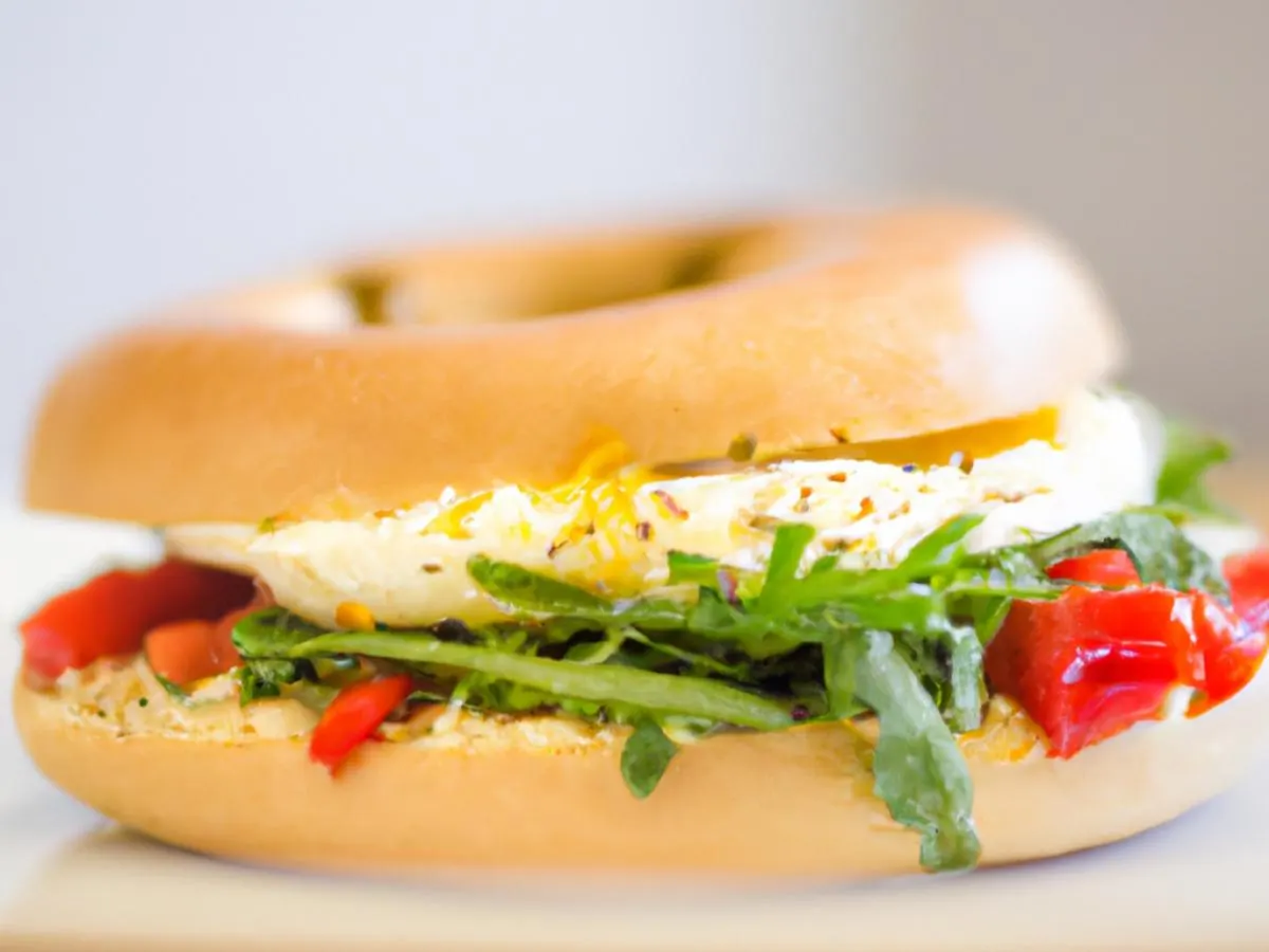 Plain Bagel Feta & Pepper Breakfast Sandwich Plain Bagel Feta & Pepper Breakfast Sandwich