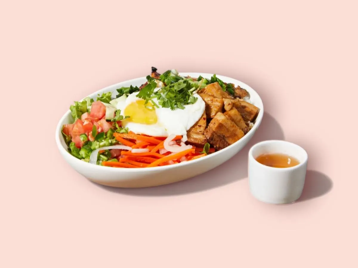 Combo Pork, Pork Belly and Sunny Side Egg Rice Bowl Combo Pork, Pork Belly and Sunny Side Egg Rice Bowl