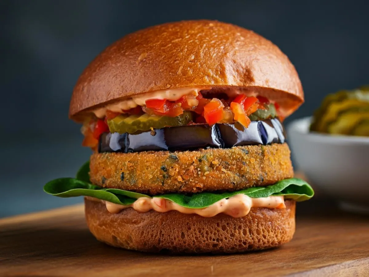 Vegan Fried Eggplant Slider Vegan Fried Eggplant Slider