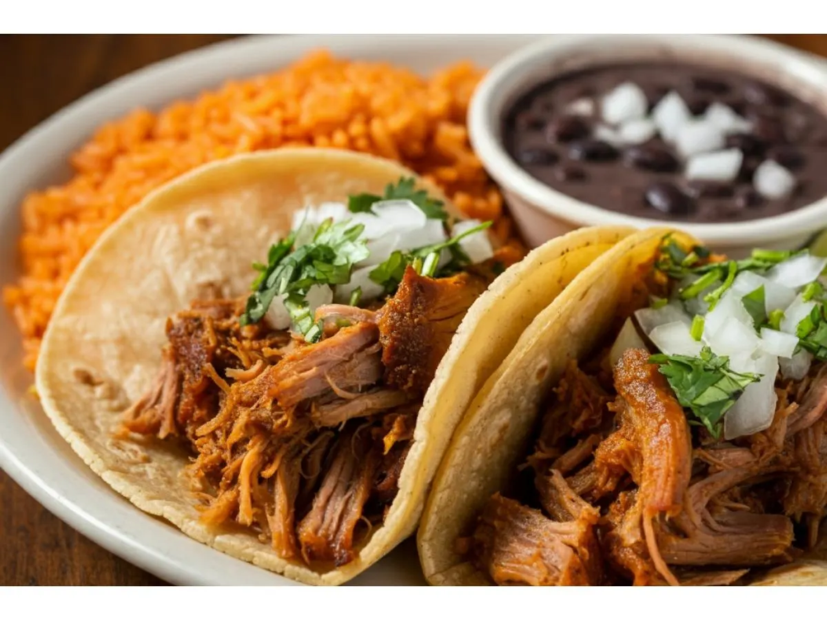 Carnitas Tacos with Spanish Rice and Black Beans Carnitas Tacos with Spanish Rice and Black Beans