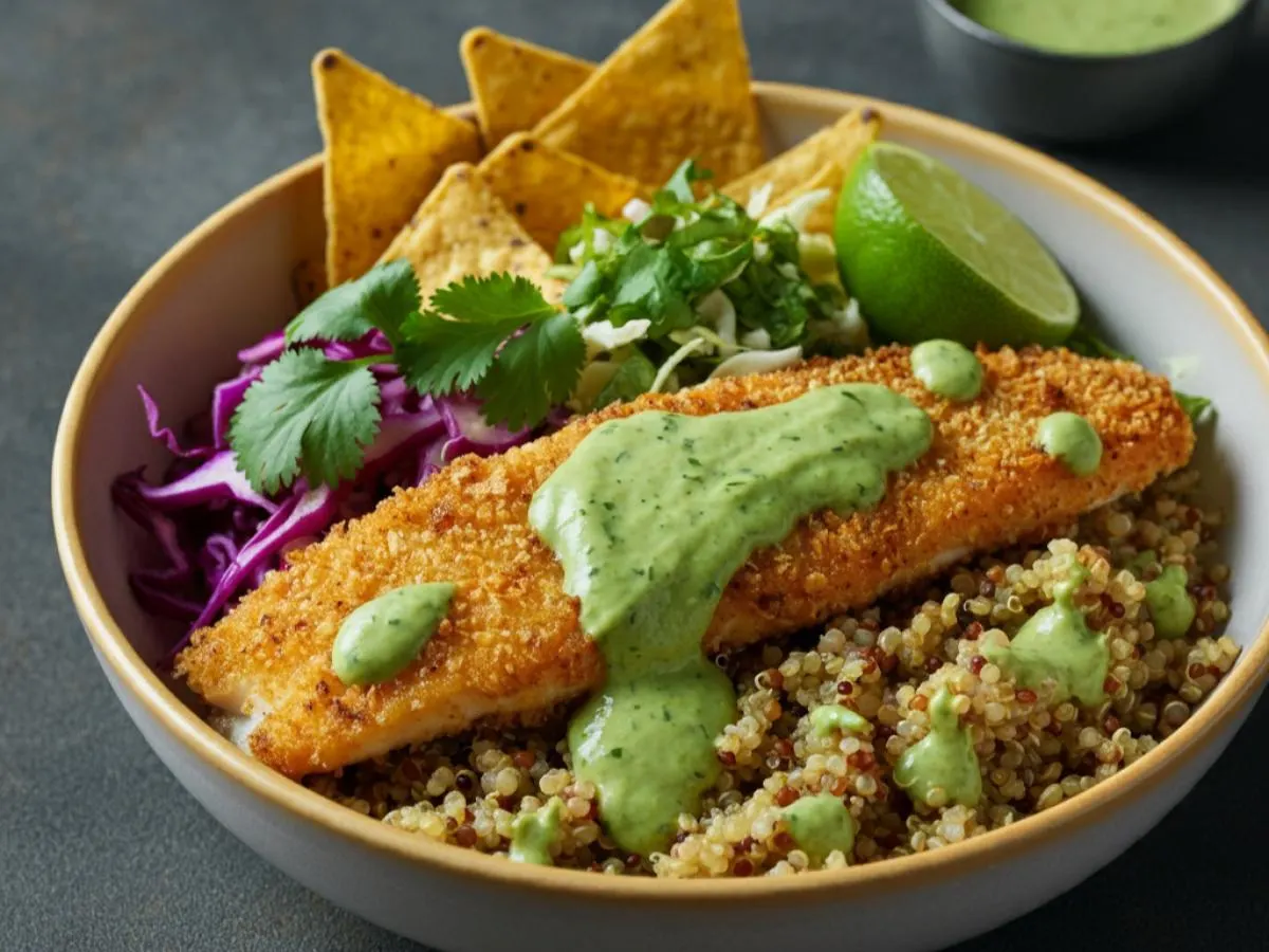 Crunchy Fish Grain Bowl Crunchy Fish Grain Bowl