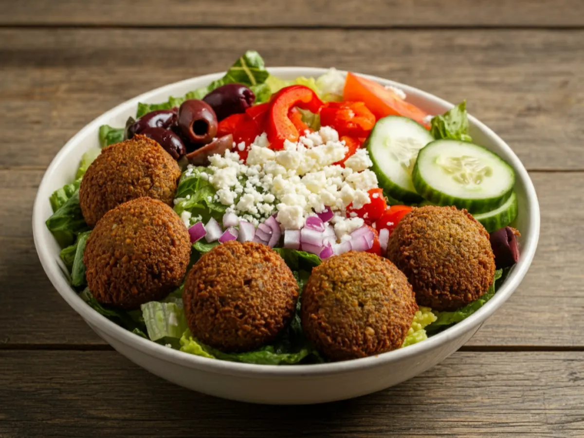 Falafel Greek Salad Box Falafel Greek Salad Box