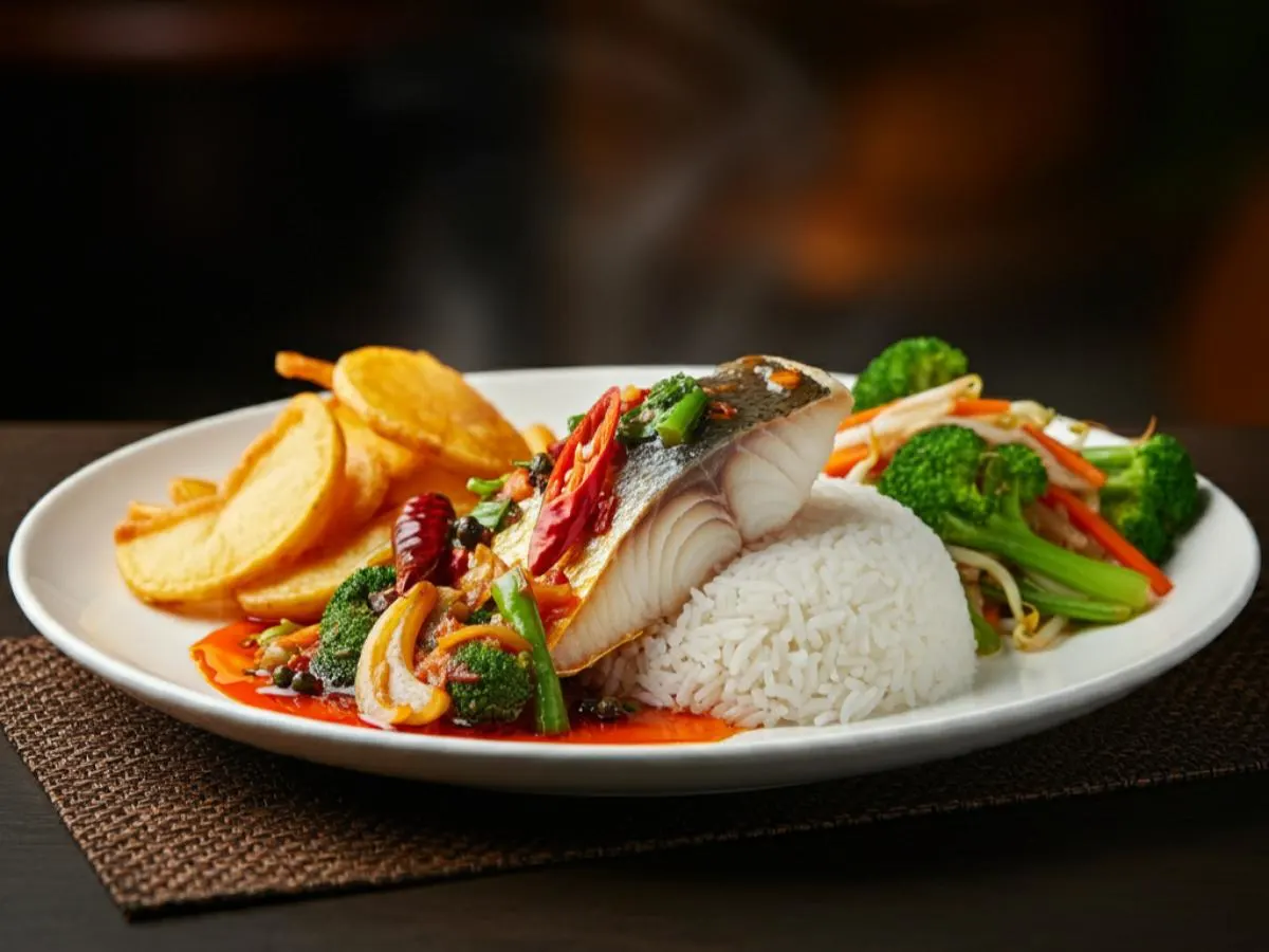 Sichuan Style Basted Fish 四川水煮鱼饭 Sichuan Style Basted Fish 四川水煮鱼饭