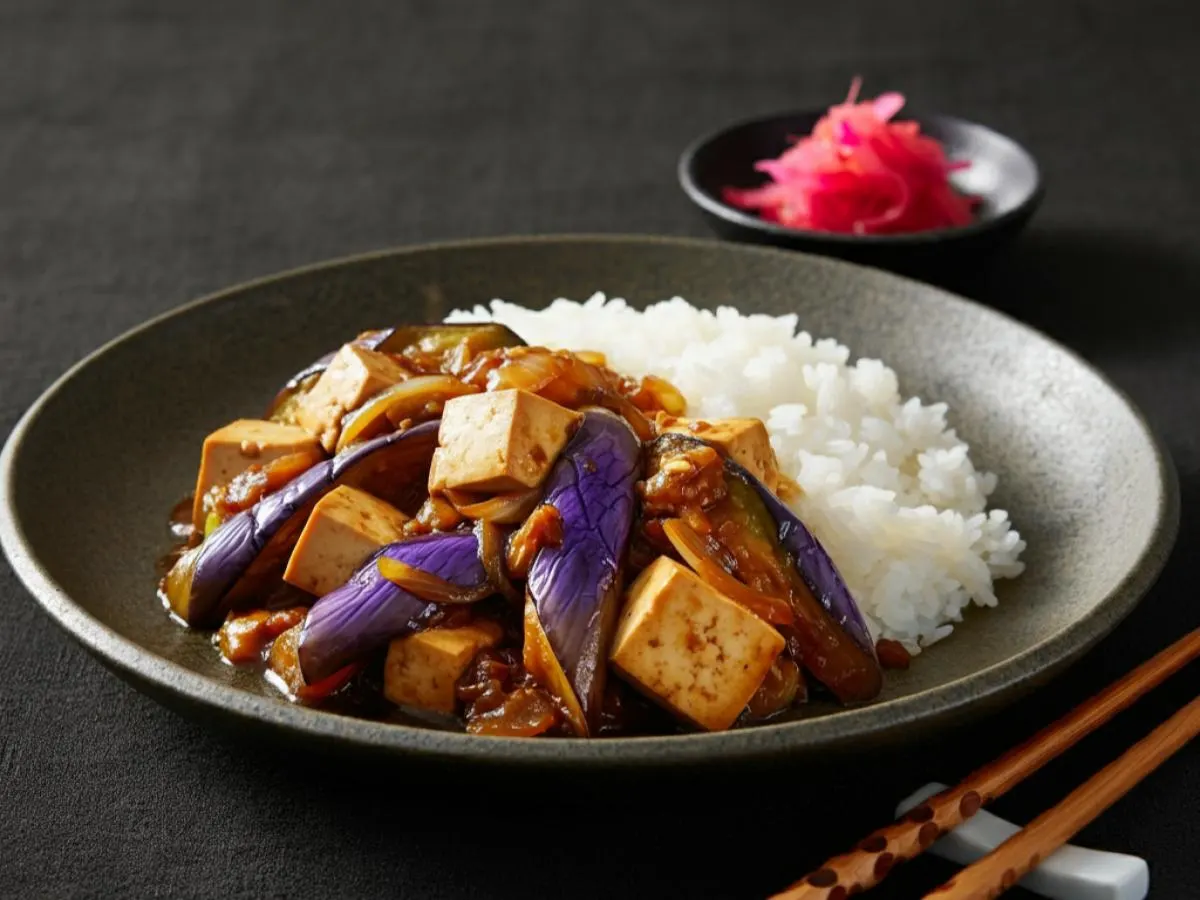 Stir Fried Eggplant and Tofu 茄子豆腐饭 Stir Fried Eggplant and Tofu 茄子豆腐饭