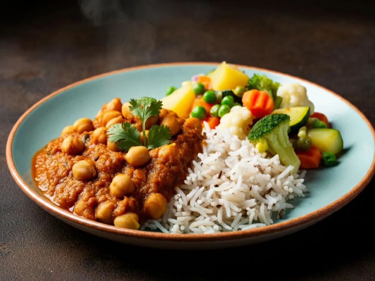 Channa Masala | Rice | Veggies Channa Masala | Rice | Veggies
