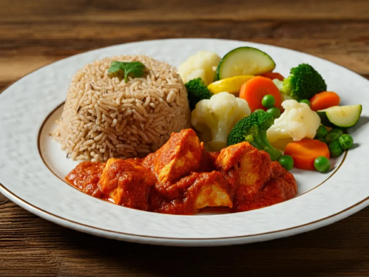 Halal Chicken Tikka Masala | Rice | Veggies Halal Chicken Tikka Masala | Rice | Veggies