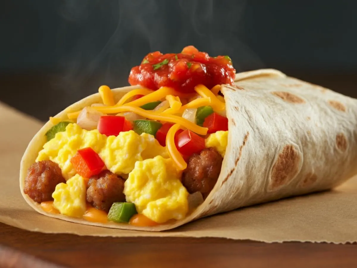Breakfast Burrito With Sausage Breakfast Burrito With Sausage