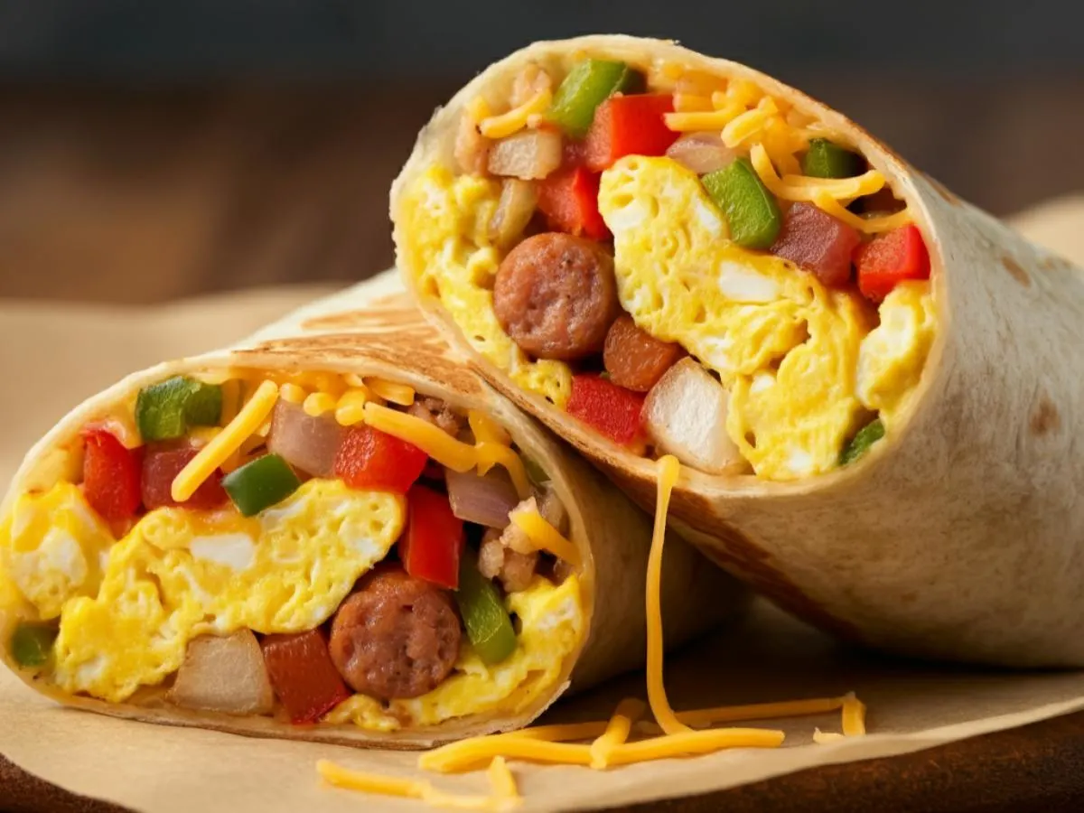 Breakfast Burrito With Sausage Breakfast Burrito With Sausage
