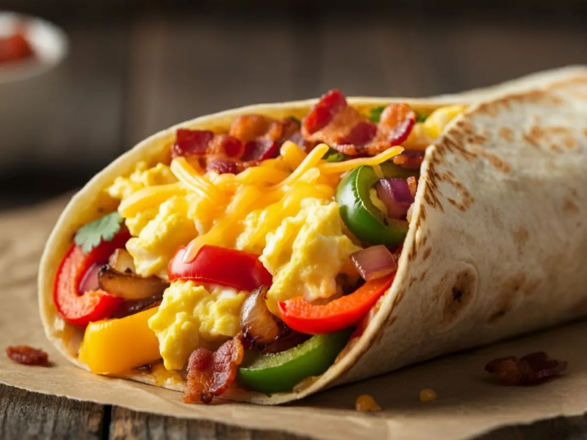 Breakfast Burrito With Bacon Breakfast Burrito With Bacon