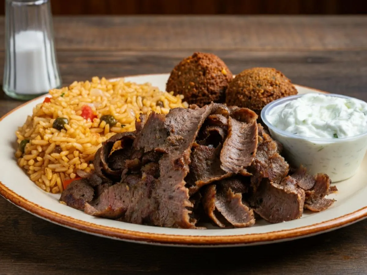 Individual Gyro Meat & Falafel Platter Box Individual Gyro Meat & Falafel Platter Box