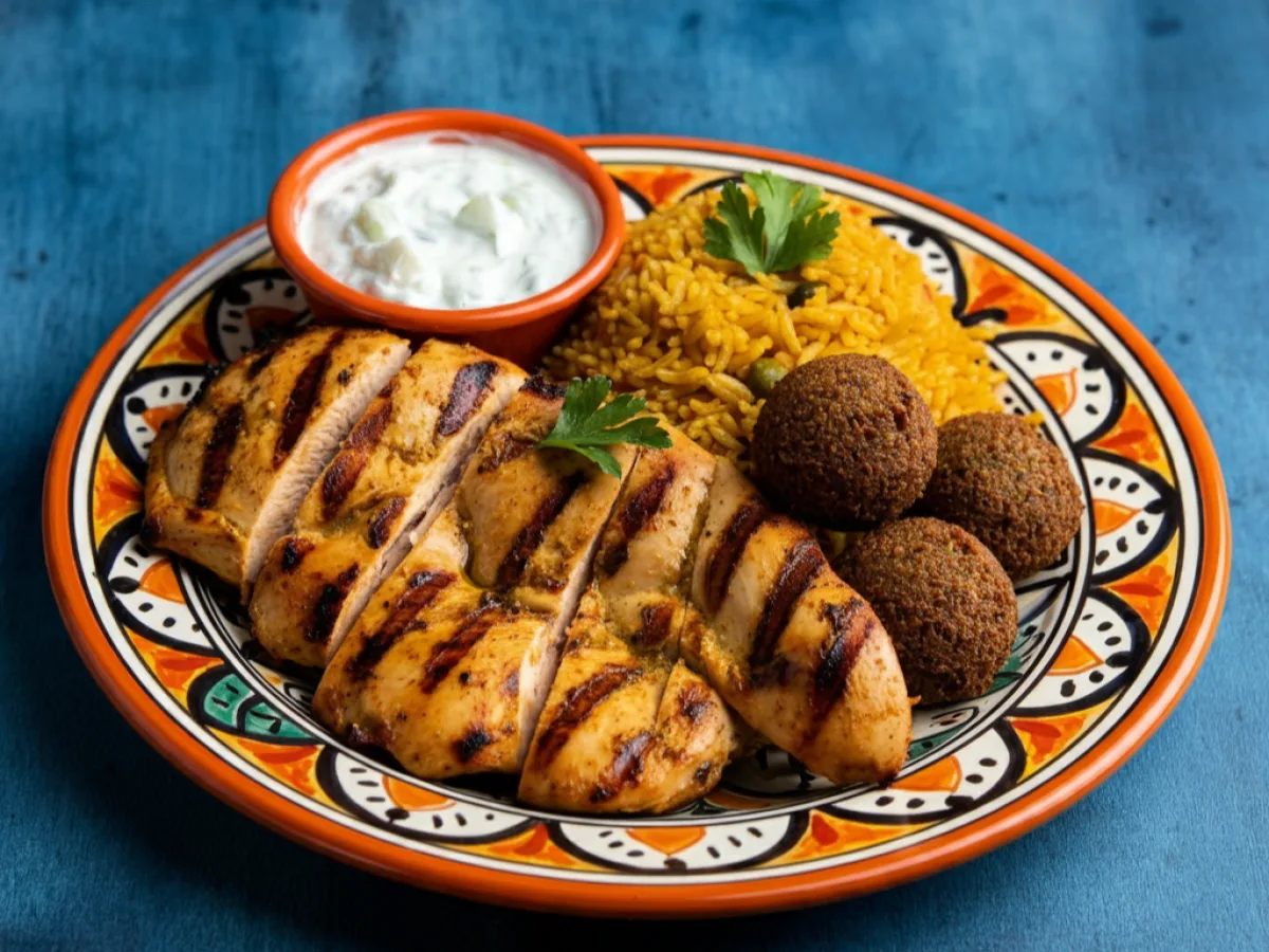 Individual Grilled Chicken & Falafel Platter Box Individual Grilled Chicken & Falafel Platter Box