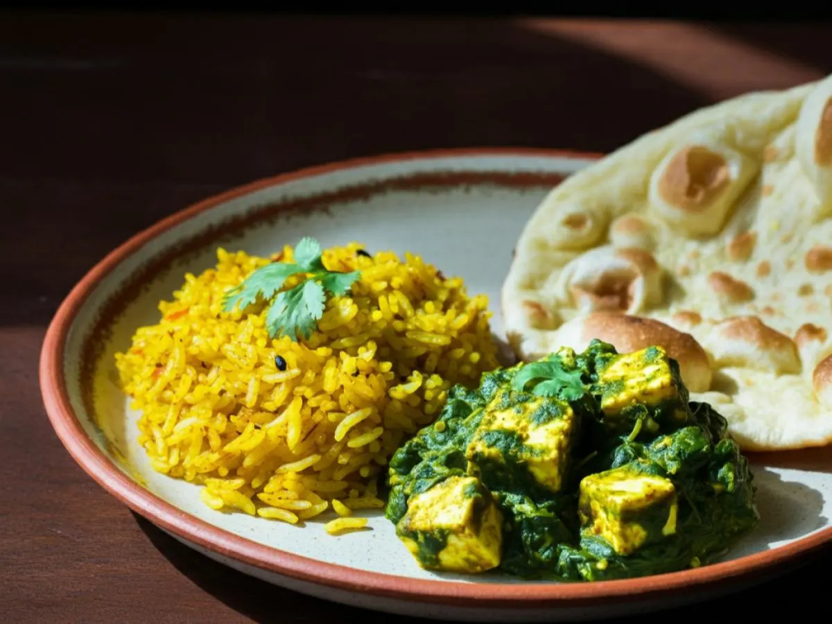 Saag Paneer, Pulav Rice & Butter Naan [16oz]