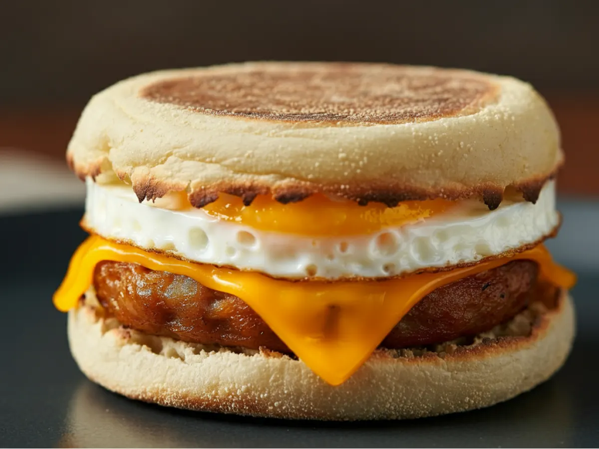 Sausage Egg and Cheese English Muffin Sausage Egg and Cheese English Muffin