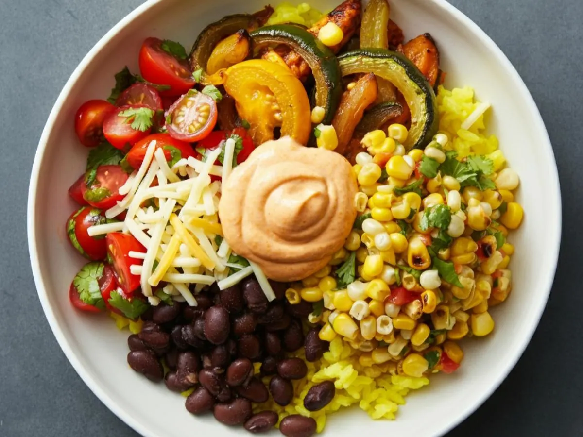 Vegetarian Fajitas Chipotle Rice Bowl