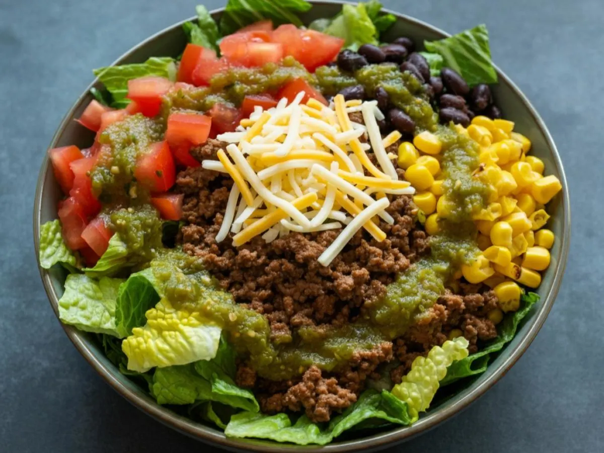 Ground Beef & Salsa Verde Salad Bowl