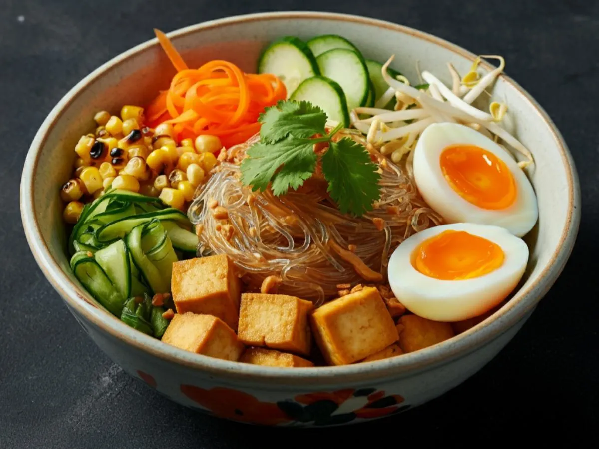 Tofu & Tamarind Vinaigrette served w/ Hard Boiled Egg & Cold Vermicelli Noodles