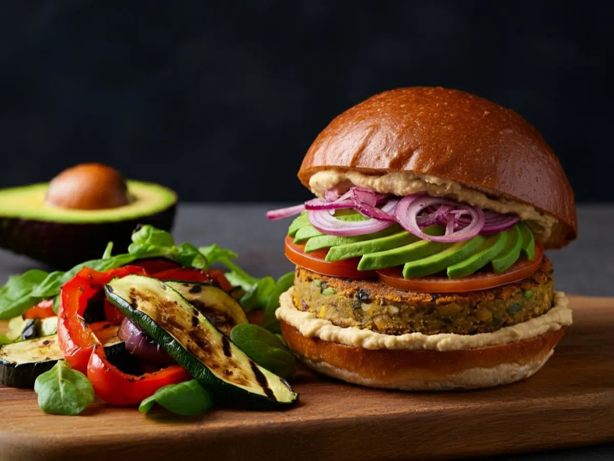 Lale Vegan Burger with Grilled Vegetables Lale Vegan Burger with Grilled Vegetables