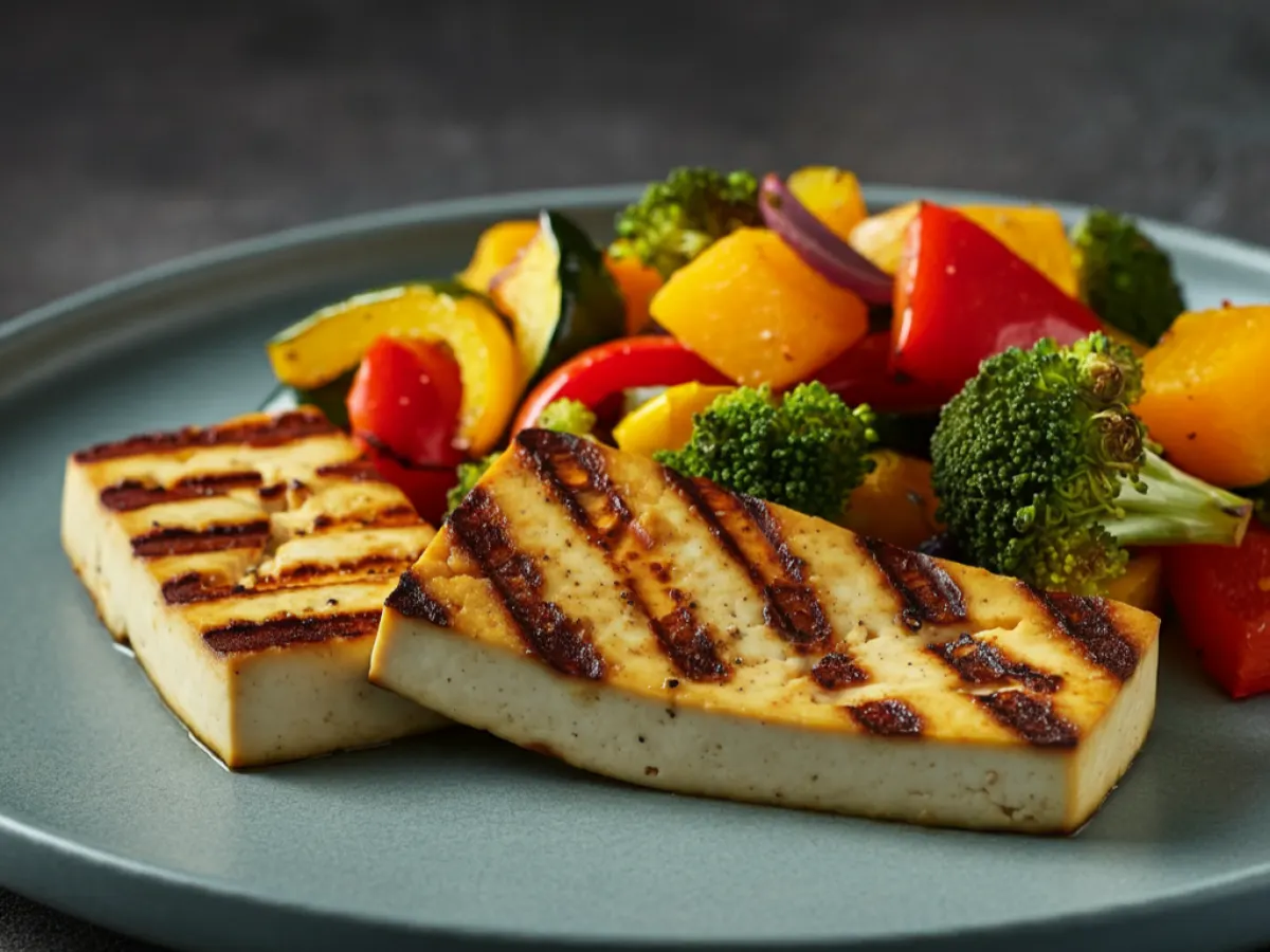 [Special Diet] Grilled Tofu with Roasted Vegetables (Olive Oil Only)