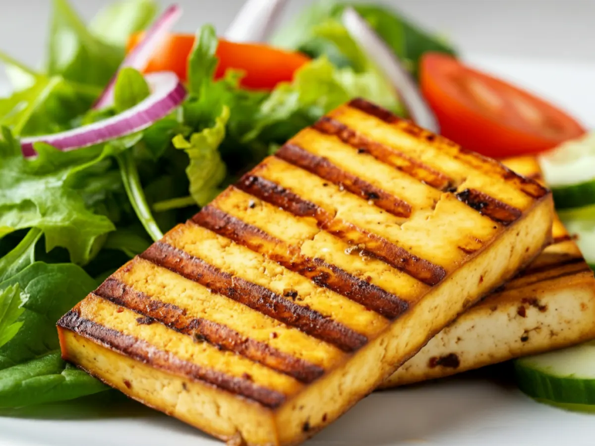 Grilled Tofu (Olive Oil Only) Salad w/ Tomatoes, Cucumber, Onion (no dressing) Grilled Tofu (Olive Oil Only) Salad w/ Tomatoes, Cucumber, Onion (no dressing)