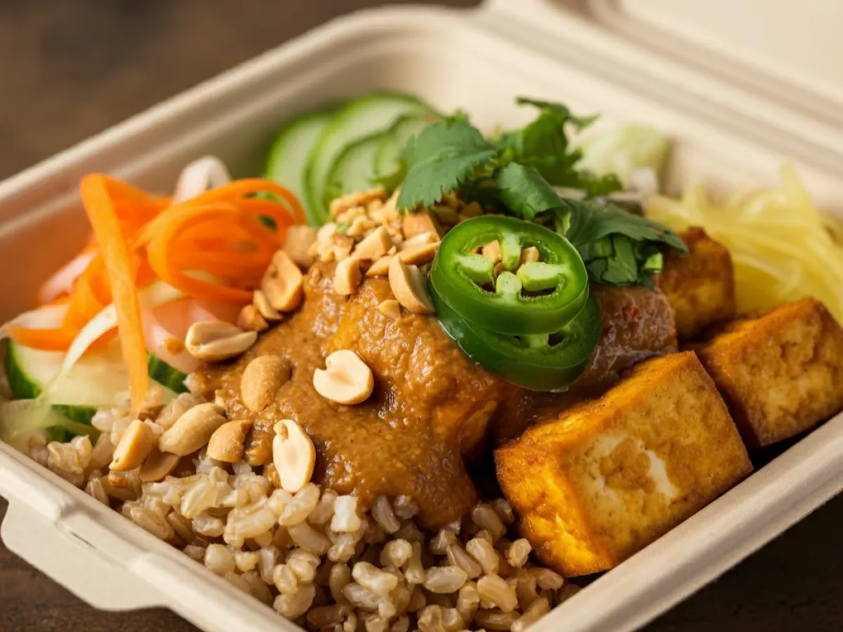 Vegan Saigon Peanut Rice Bowl with Tofu Vegan Saigon Peanut Rice Bowl with Tofu