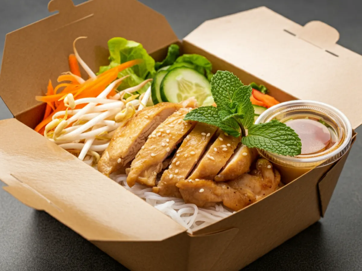Vietnamese Lemongrass Chicken with Rice Noodles and Assorted Veggies Vietnamese Lemongrass Chicken with Rice Noodles and Assorted Veggies